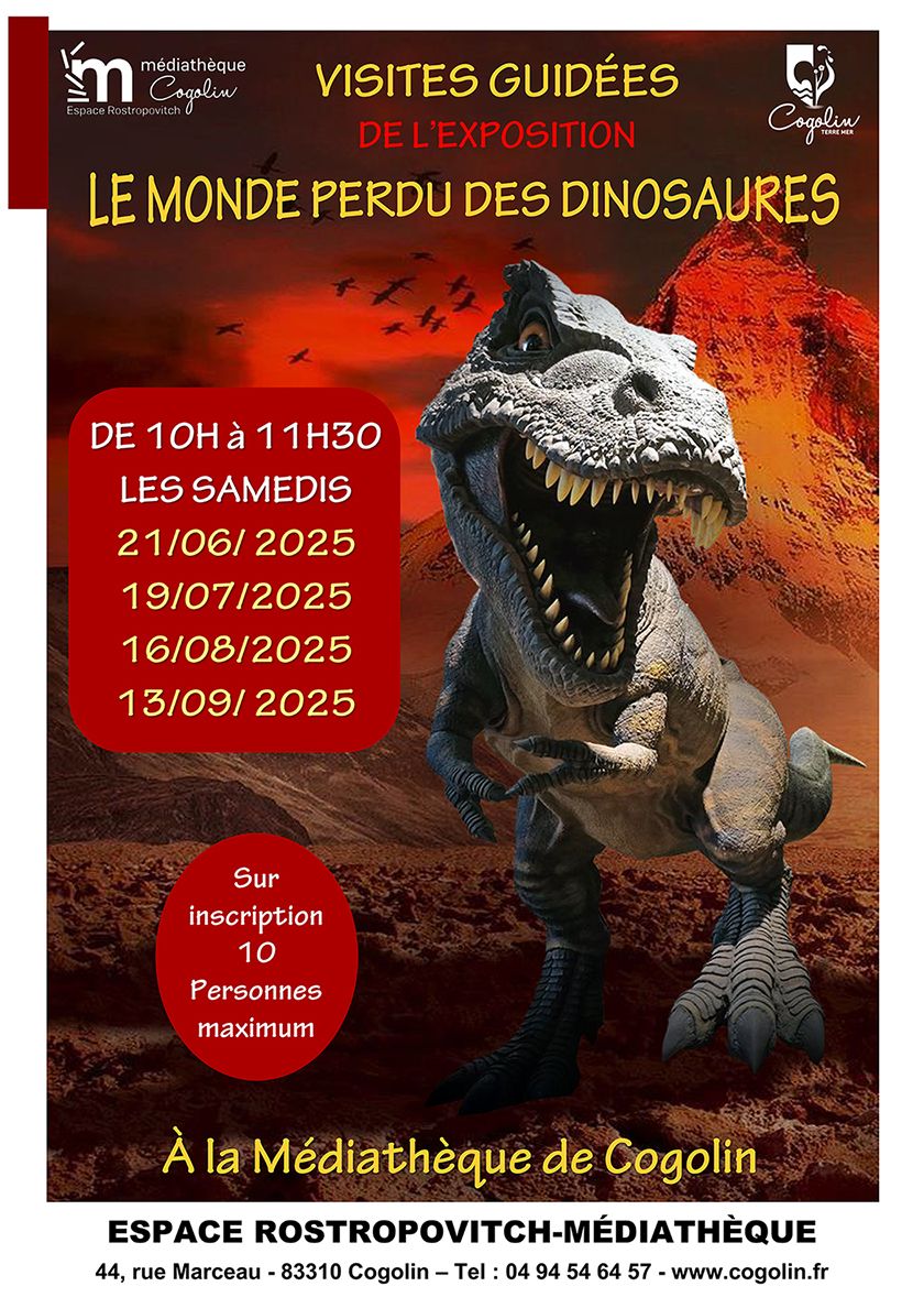 1 AFFICHE expo visites guidees dinosaures pour site Orphee
