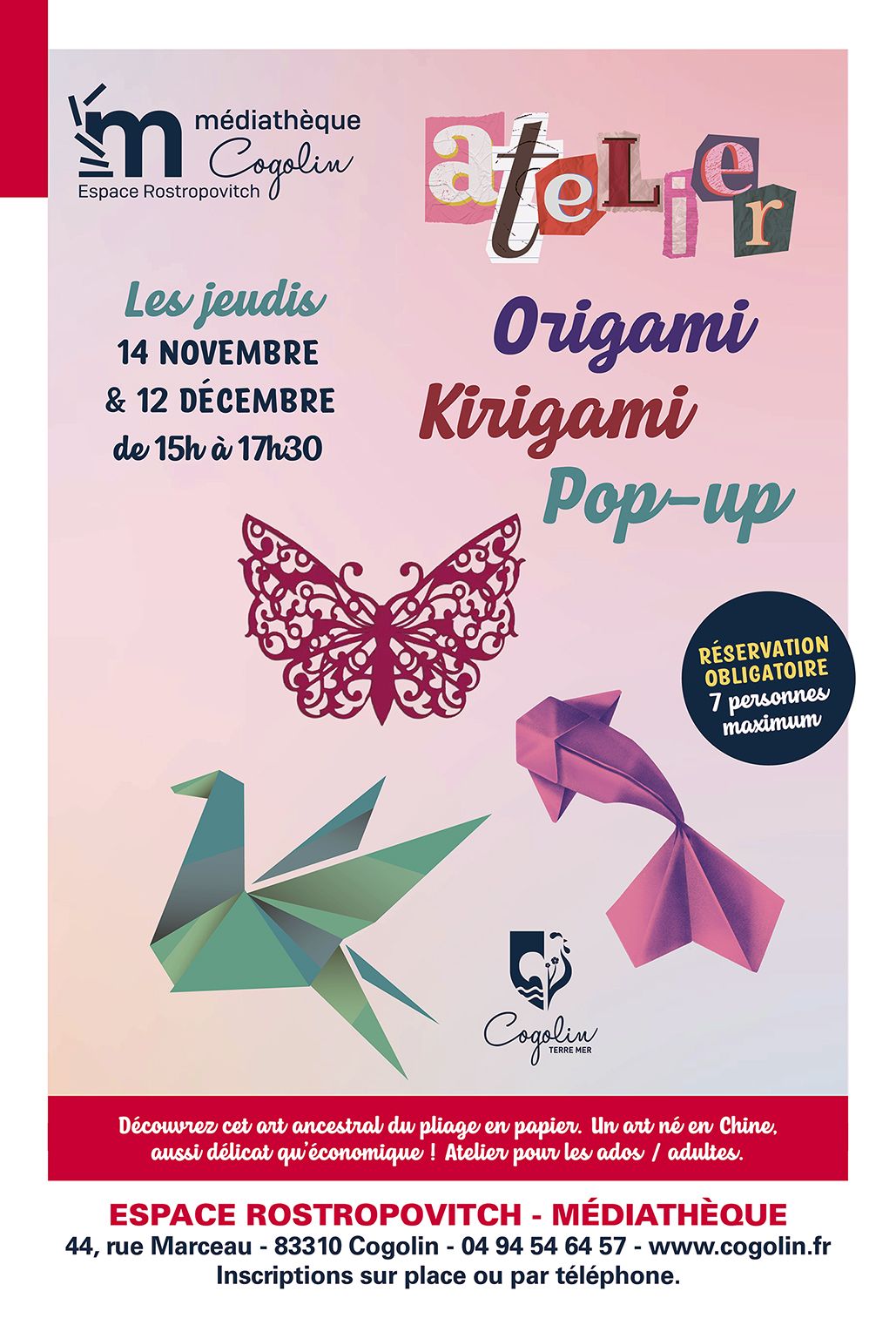 AFFICHE ATELIER KIRIGAMI pour site Mediatheque novembre et decembre pour site mediatheque