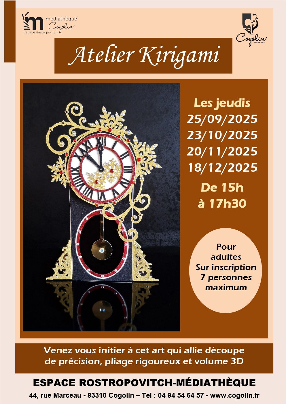 AFFICHE Kirigami septembre a decembre 2025 pour Orphee